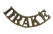 Drake Battalion Naval Division Shoulder Title Brass Metal picture