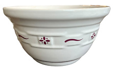 Longaberger Woven Traditions Classic Red Pottery Nesting Mixing Bowl 8 Inch picture
