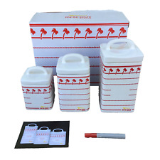 In-N-Out Burger 6 Piece Ceramic Canister Collectible White Red Salt Sugar NIB picture