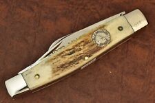 QUEEN CUTLERY CO GENUINE STAG PREMIUM STOCKMAN KNIFE 1972-1982 NKCA  (15475) picture