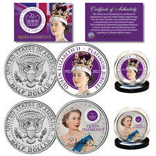 QUEEN ELIZABETH II 2022 Platinum Jubilee JFK Kennedy Half Dollar U.S. 2-Coin Set picture