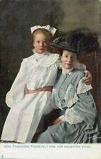Mrs. Theodore Roosevelt and Her Daughter Ethel, Very Early Postcard, Unused picture