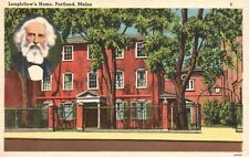 Vintage Postcard Longfellow's Home Historical House Portland Maine David F. Drew picture