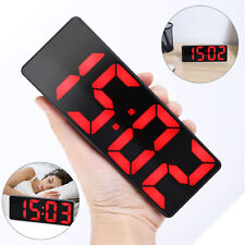 Digital 3D LED Big Wall Desk Alarm Clock Snooze 12/24 Hours Auto Brightness USB picture