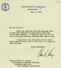 “Manhattan Project” Charles W. Sawyer Signed TLS JG Autographs COA picture