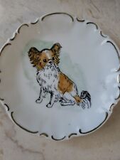 Vintage Papillon Small Plate Trinket Dish Ring Dish Puppy Dog Lovers Soap Dish picture