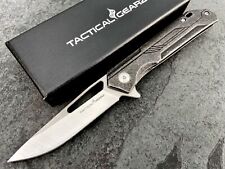 Stonewashed Stainless Steel EDC Pocket Knife D2 Steel Ball Bearing Pivot picture