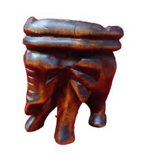 Vintage Wood Elephant Ashtray Hand Carved Mid-century Modern Retro BOHO Decor picture