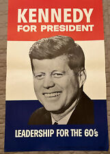 Original 1960 John Kennedy For President Leadership for the 60's Campaign Poster picture