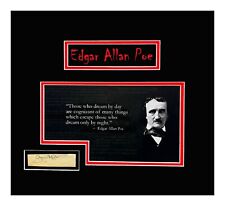 Edgar Allan Poe Autograph Signature Cut Museum Framed Ready to Display picture