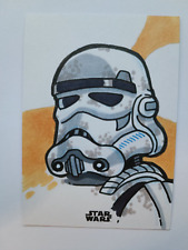 STAR WARS SKETCH CArd STORMTROOPER rooney roberts ARTIST DRAWING AND SIGN picture