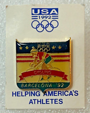 Vintage USA Olympic 1992 Cycling Barcelona Spain Olympics Pin picture