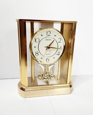 Vintage Brand New Seiko Quartz Mantle Clock With Rotating Pendulum Japan  picture
