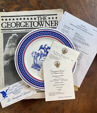 1989 American Bicentennial Presidential Inaugural Dinner DC Plate Ticket Menu + picture