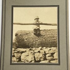 Antique Cabinet Card Photograph Odd Trick Illusion Little Person Holding Branch picture