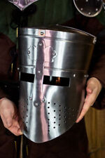 Reynald Crusader Great Helmet - Handmade 18 Gauge Steel - Authentic Medieval picture