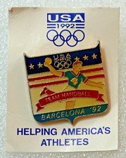 Vintage USA Olympic 1992 Team Handball Barcelona Spain Olympics Pin picture
