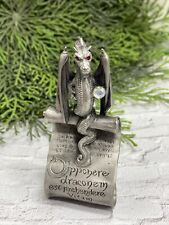 Scroll Dragon Perth Pewter Figurine US Artist Ray Lamb-Swarovski Crystal #AC-80 picture