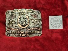 BULL RIDING PRO RODEO CHAMPION TROPHY BUCKLE☆SIERRA BLANCATEXAS☆RARE☆VINTAGE☆322 picture