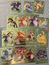 Gold Pokemon Vmax Trading Cards - 15 pcs picture
