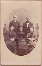 CABINET CARD VICTORIAN,DOVER, N. H.  COUPLES & LADY JEWELRY, GENTLEMAN MUSTACHE  picture
