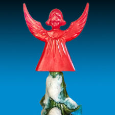 Vintage Red Angel Star Topper for Ceramic Christmas Trees Marked C.R.1978 *RARE* picture