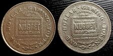 Vintage John Ascuaga's Nugget Hotel Casino - One Dollar Gaming Token - Lot of 2 picture