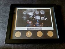 Walt Disney World Theme Park Icons Fab 5 Lithograph & 4 Coin Framed Set Display picture
