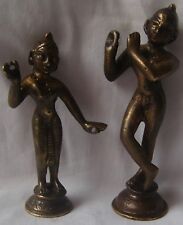 200 years old brass statue pair of hindu god radha krishna hand carved figurine picture