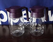 Tupperware Chef Acrylic Serving Syrup Jar Pitcher Bottle 350ml Set of 2 New picture