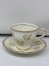 VTG SALISBURY Crown China Tea Cup Saucer ENGLAND Floral Bone China 16296  picture