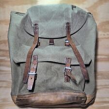 VTG 1958 Swiss Army Sattler Backpack Paul Scherrer Military Leather Canvas picture