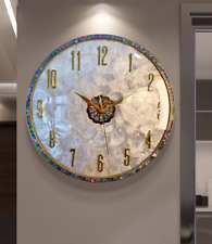 Wall Clock Decorated With Case Made Of Brass and Inlaid With Pearl Shells picture