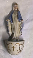 VINTAGE ARN JAPAN VIRGIN MARY HOLY WATER WALL HANGER 7.25” picture