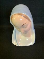 Vintage Madonna Head Bust or Figurine Blue Robe Collectible MCM Religious Statue picture