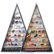  36PCS Gemstone Crystal Rock Identification Stones Collector Guide Rock Minerals picture