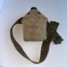 Vintage WW2 military army canteen 1945 with belt Pouch dated  1918  picture