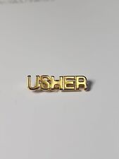 USHER Lapel Pin Gold Color Letters picture