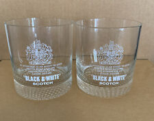 James Buchanan BLACK & WHITE Scotch Liquor Bar Drink Glasses picture