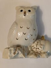 Lenox Owl with Pumpkin Fall porcelain figurine With Gold Accents picture