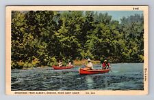 Albany OR-Oregon, Scenic Greetings Near Camp Adair, Fishing, Vintage Postcard picture