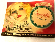 1938 IRRESISTIBLE CHEEK LURE ROUGE on ORIGINAL CARD By ZOE MOZART Vintage 1930s picture