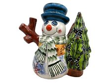 Talavera Christmas Snowman Sculpture Home Decor Multicolor Indoor Outdoor 15