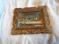Holographic Last Supper. Carved wooden antique frame, good condition, 9.5