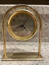DANBURY CLOCK CO - Quartz - Brass - Glass Desk / Table Clock picture