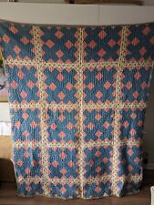 Antique Cotton Hand Made Patchwork Quilt Dated To Late 1910s Early 1920s picture