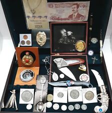 Junk Drawer Lot Vintage Miscellaneous Coins Collectible Knives Pins Jewelry  picture