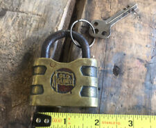 Vintage Lock Steampunk Old Glory Brass Early Americana Collectible Works picture