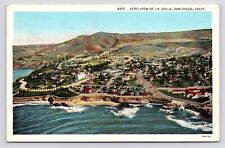 c1920s~La Jolla Cove~Aerial City View~San Diego California CA~Vintage Postcard picture