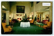 1957 Hotel Claremont Lobby Painting Fireplace Berkeley California CA Postcard picture